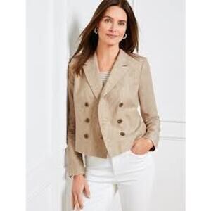 Talbots Cropped 100% Linen Blazer Jacket, 6 Button, Womens Sz 16, New, NWT